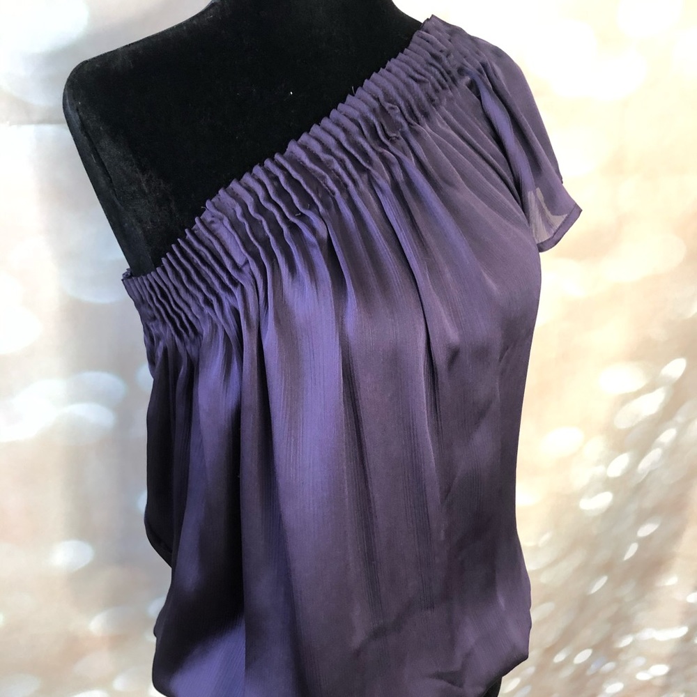 Lovely one shoulder deep purple blouse